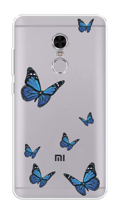 

Чехол на Xiaomi Redmi Note 4 "Blue butterflies", Синий;черный, 31850-1