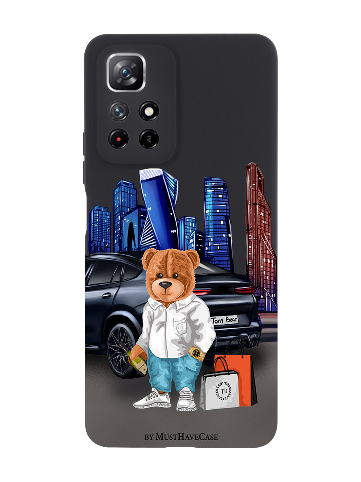 фото Чехол musthavecase для xiaomi redmi note 11 tony moscow city/ тони москва сити черный