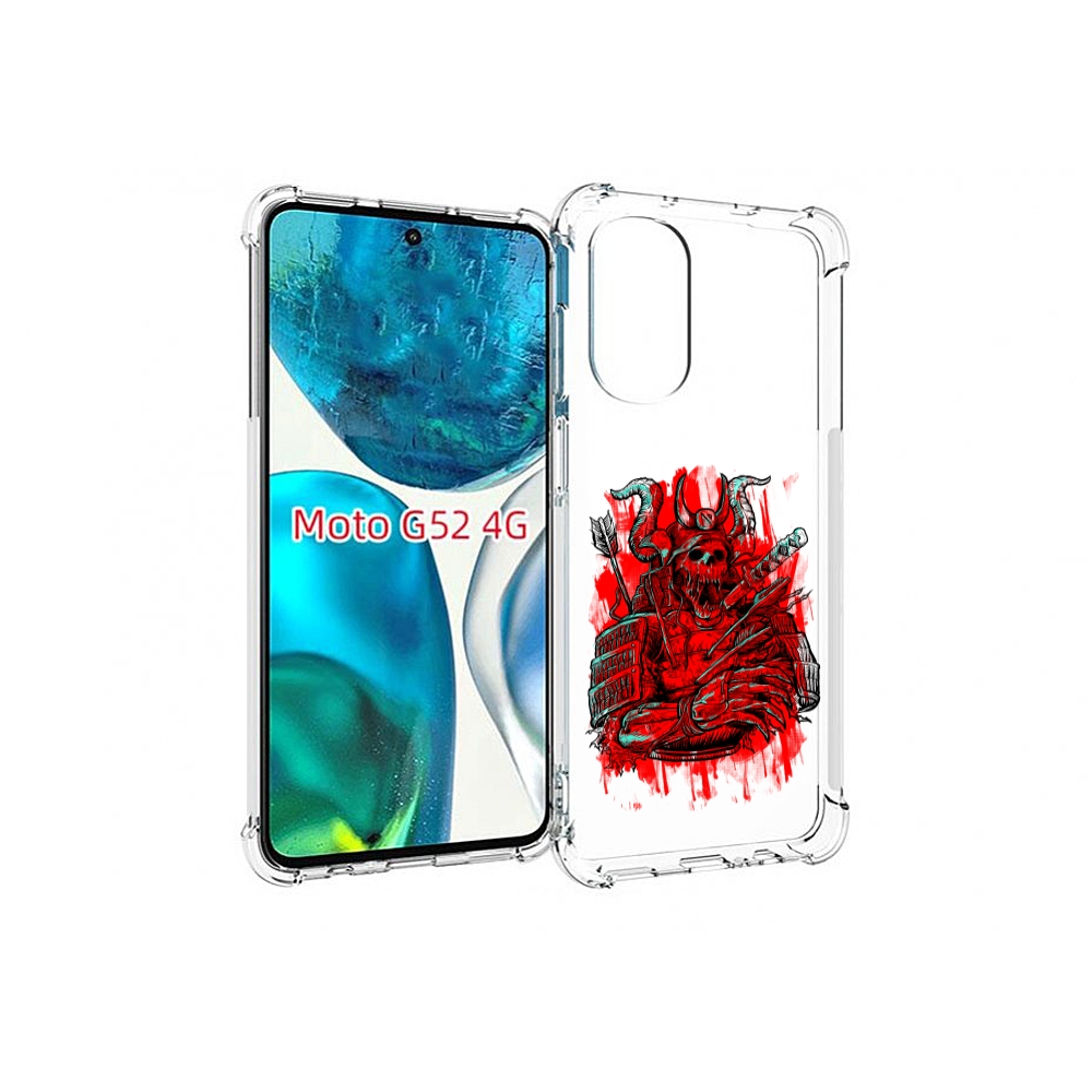 

Чехол MyPads красный скелет воин для Motorola Moto G82 / Moto G52, Прозрачный, Tocco