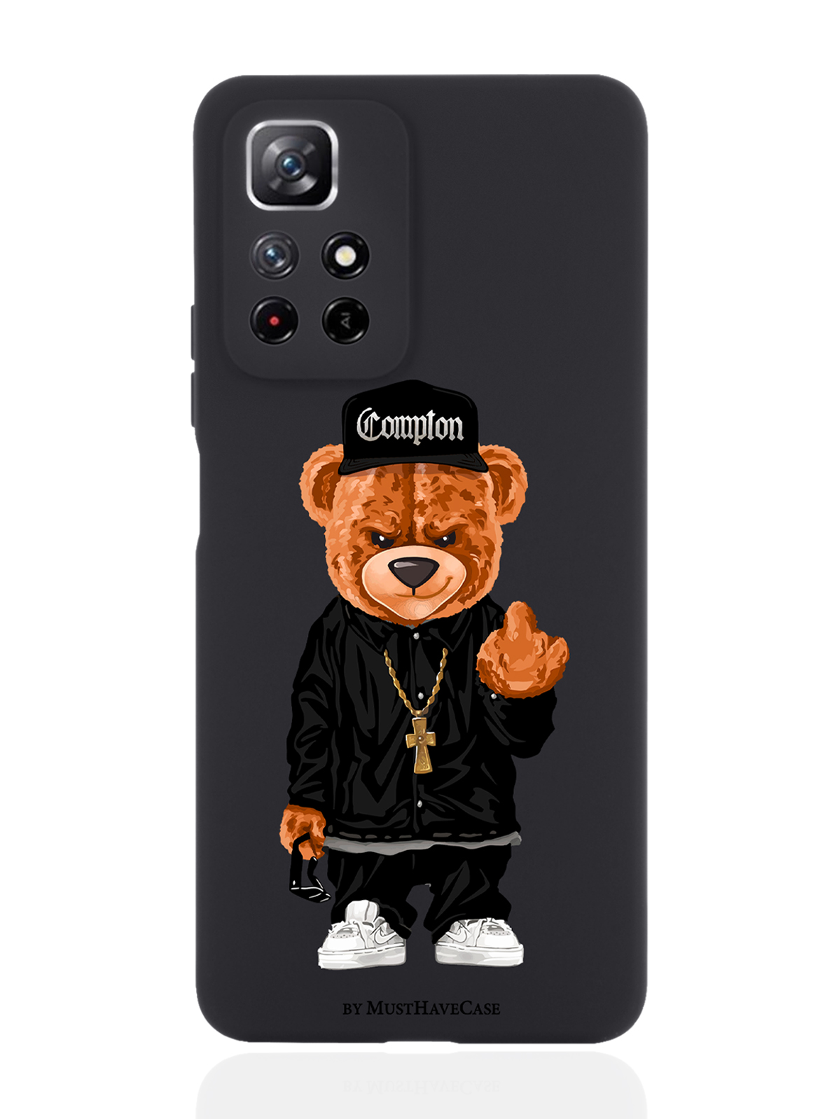 

Чехол MustHaveCase для Xiaomi Redmi Note 11 Мишка Compton черный, Коричневый;черный;белый