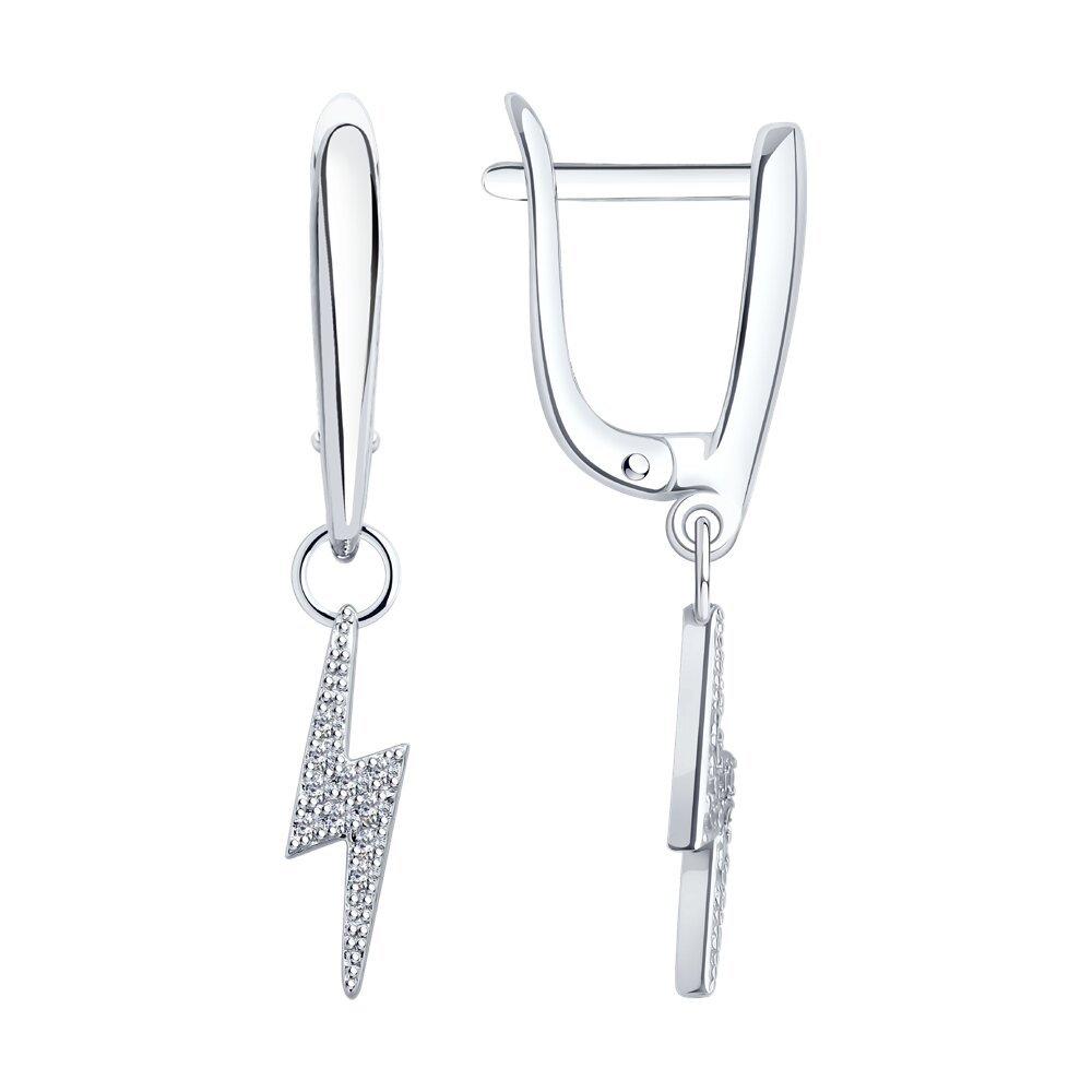 

Серьги подвески из серебра SOKOLOV 94026375-91, фианит, 94026375-91