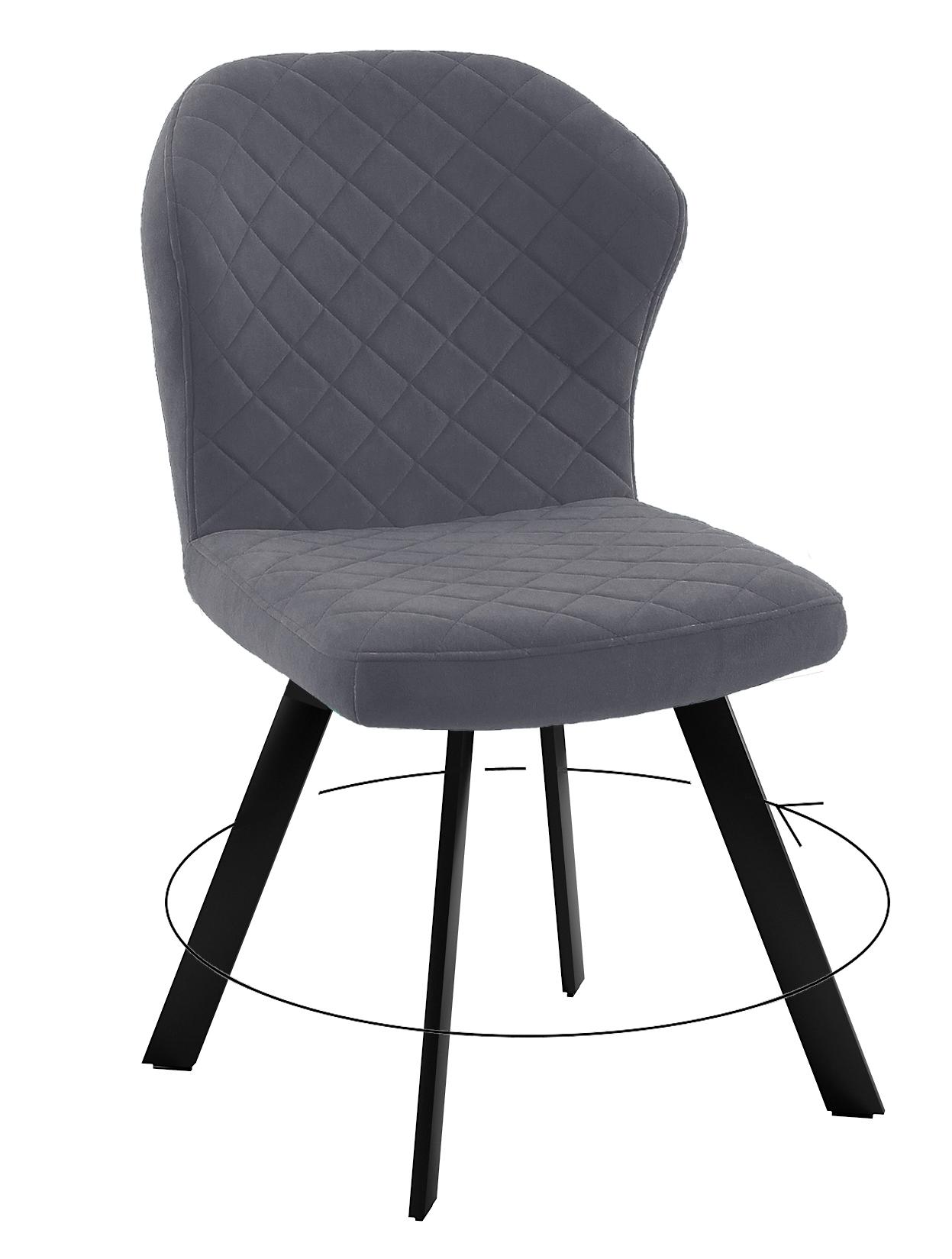 

Стул DIKLINE DikLine 339 поворотный ANTRACITE 48x48x88 велюр 2 шт., 339 поворотный B28