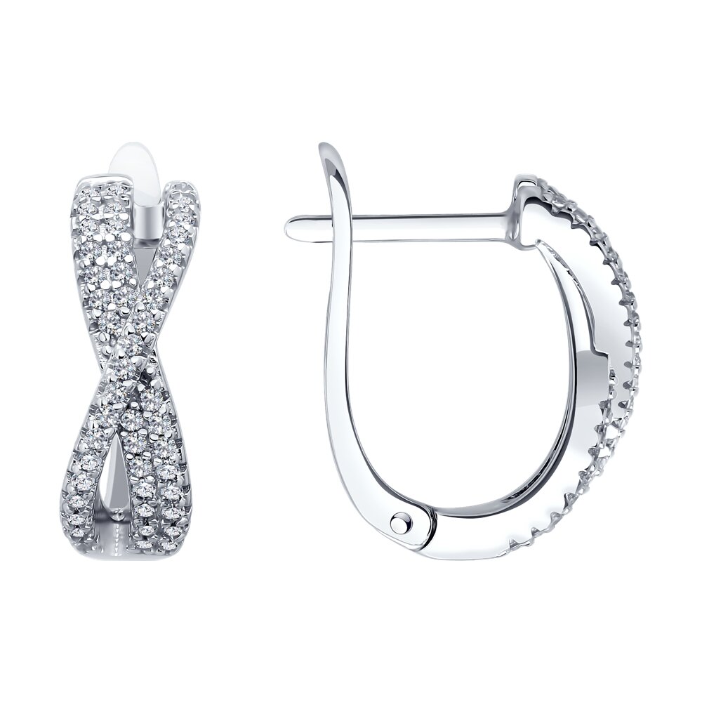 

Серьги из серебра SOKOLOV 94026385-91, фианит, 94026385-91