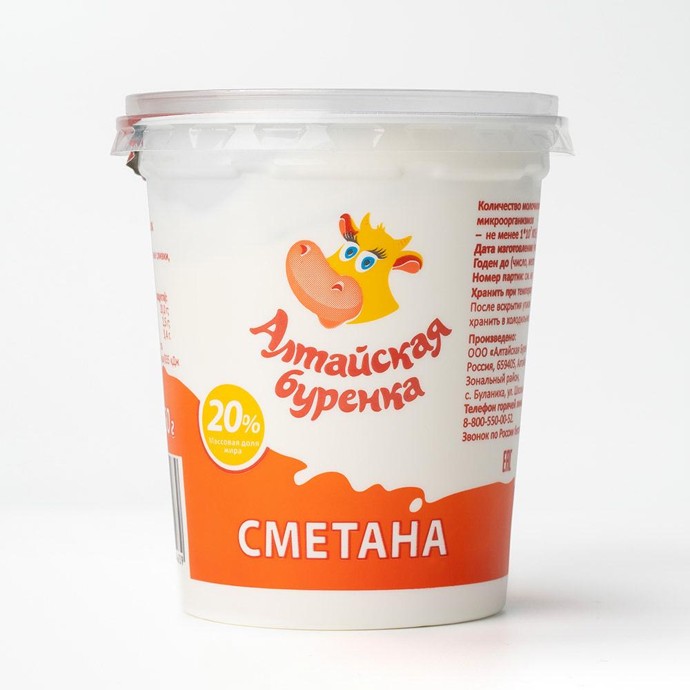 фото Сметана алтайская буренка алтайская буренка 20% бзмж 350 г