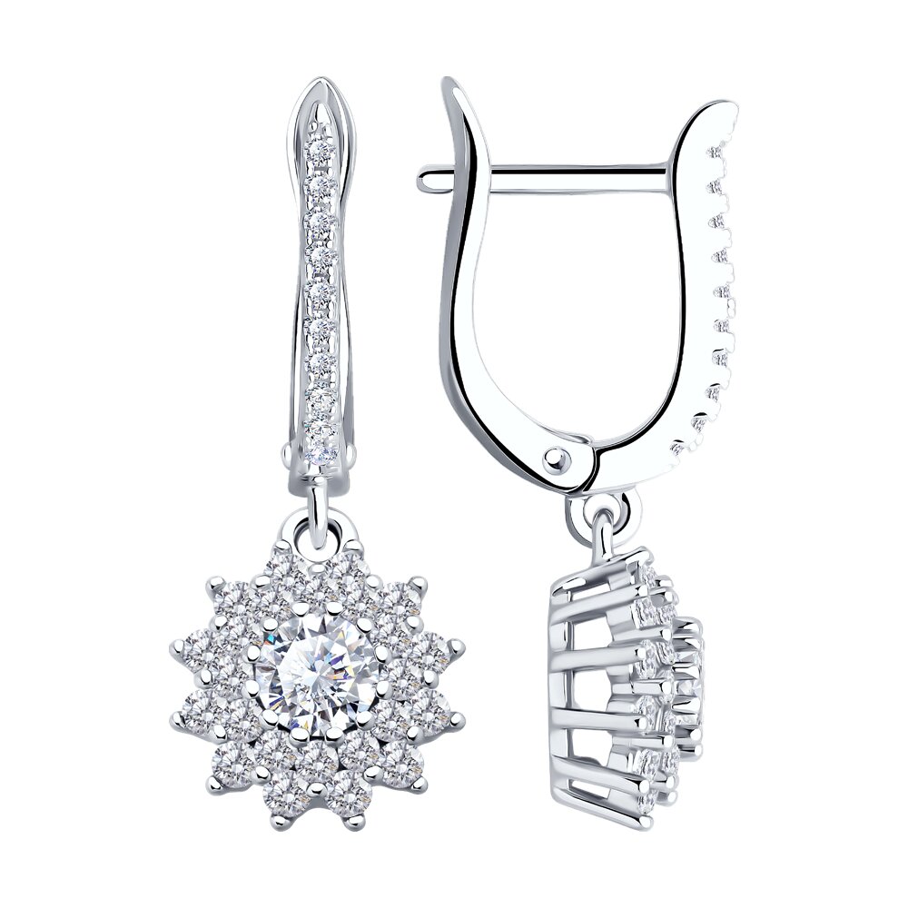 

Серьги подвески из серебра SOKOLOV 94026386-91, фианит, 94026386-91