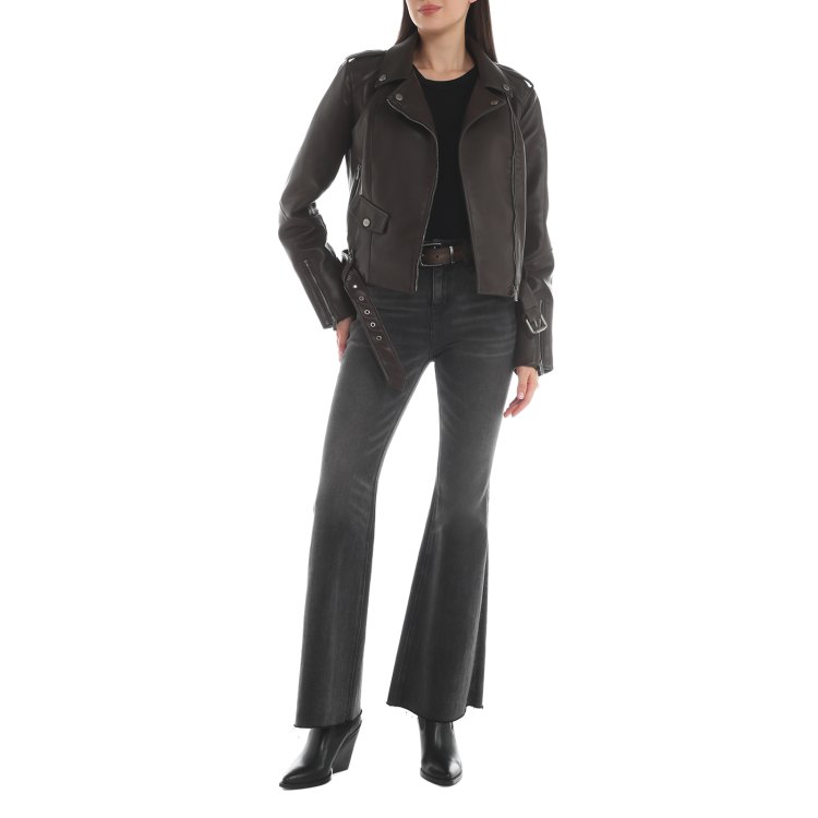 

Кожаная куртка женская Calzetti DELIA коричневая XS, Коричневый, DELIA