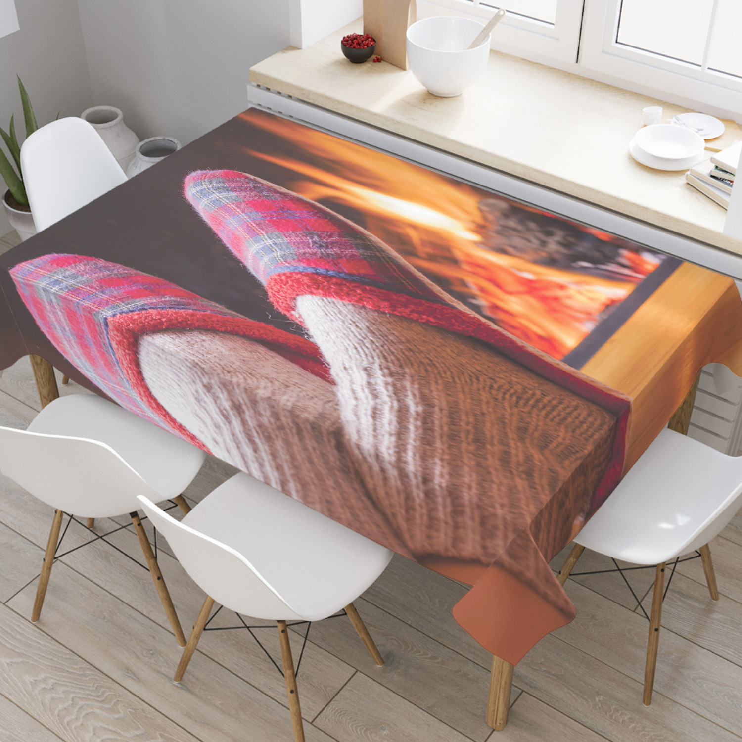 

Скатерть прямоугольная JoyArty Тепло у камина из сатена 120x145 см, Черный, Тепло у камина