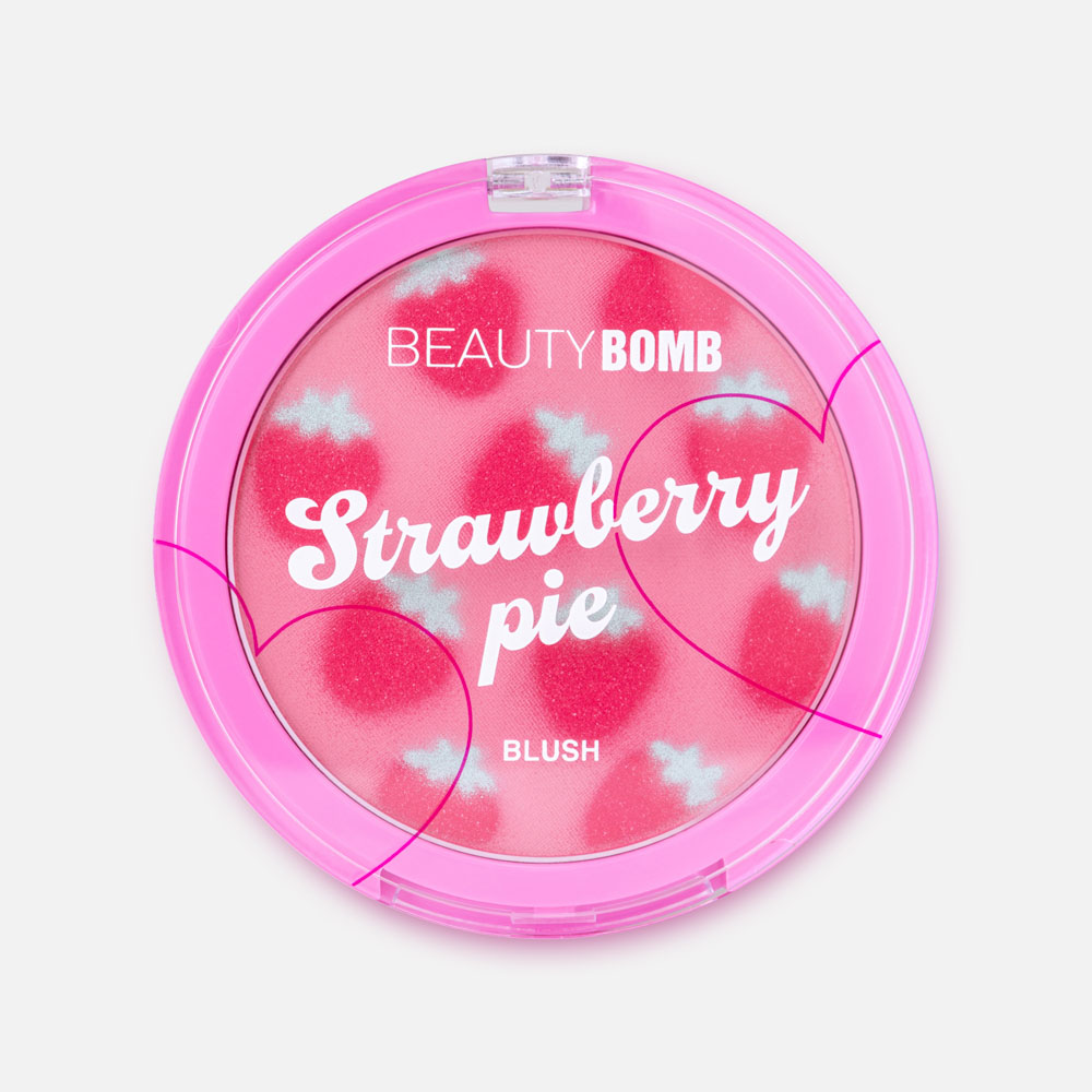 Румяна для лица Beauty Bomb Strawberry pie №01, розово-персиковый, 7,5 г