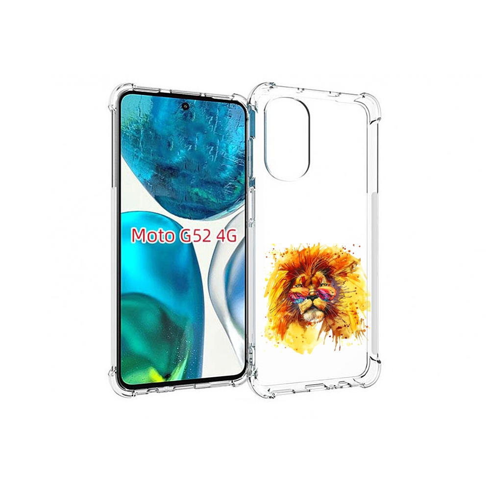 

Чехол MyPads лев в очках для Motorola Moto G82 / Moto G52, Прозрачный, Tocco
