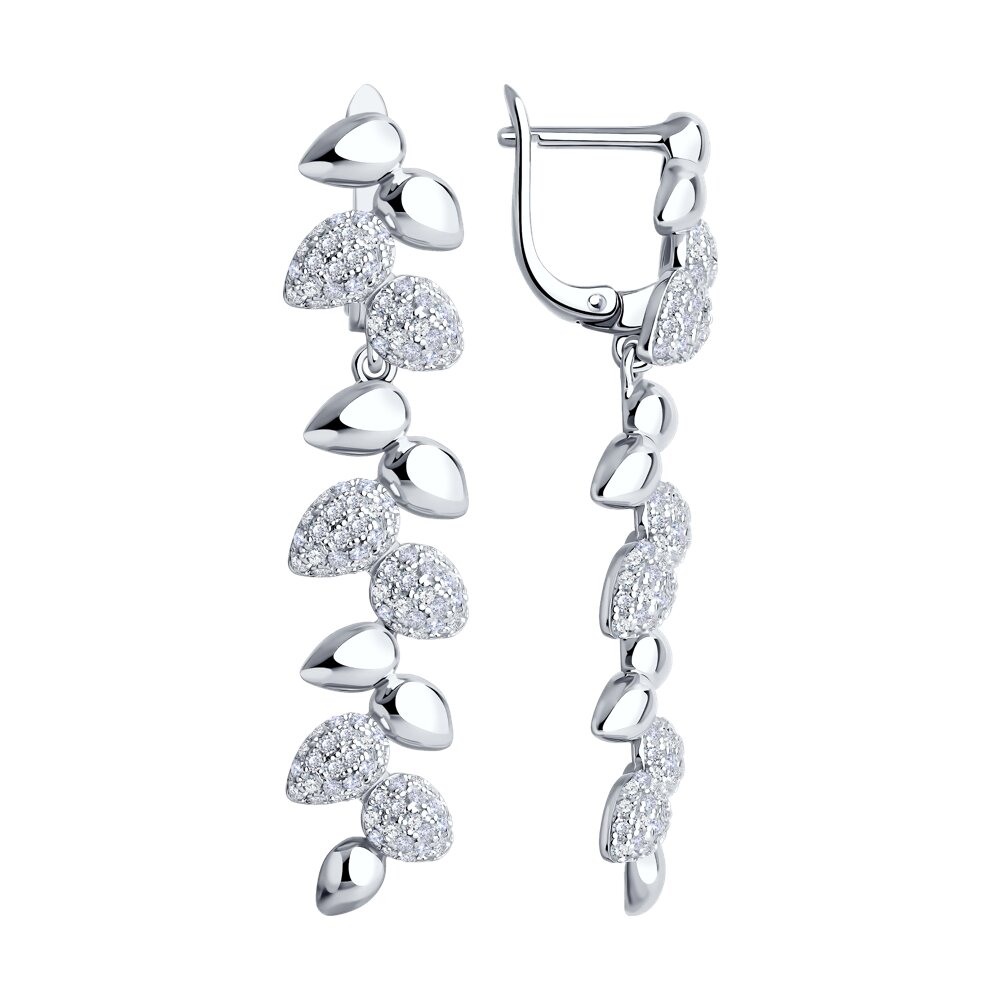 

Серьги подвески из серебра SOKOLOV 94026526-91, фианит, 94026526-91