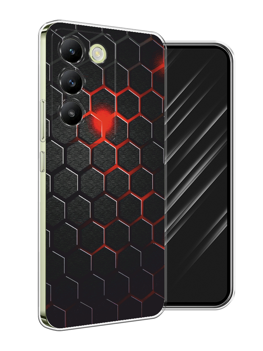 

Чехол Awog на Vivo V30 Lite 4G/Y100 4G/T3 5G/V30 SE 5G "Фон соты красные", Красный;черный, 2611050-1