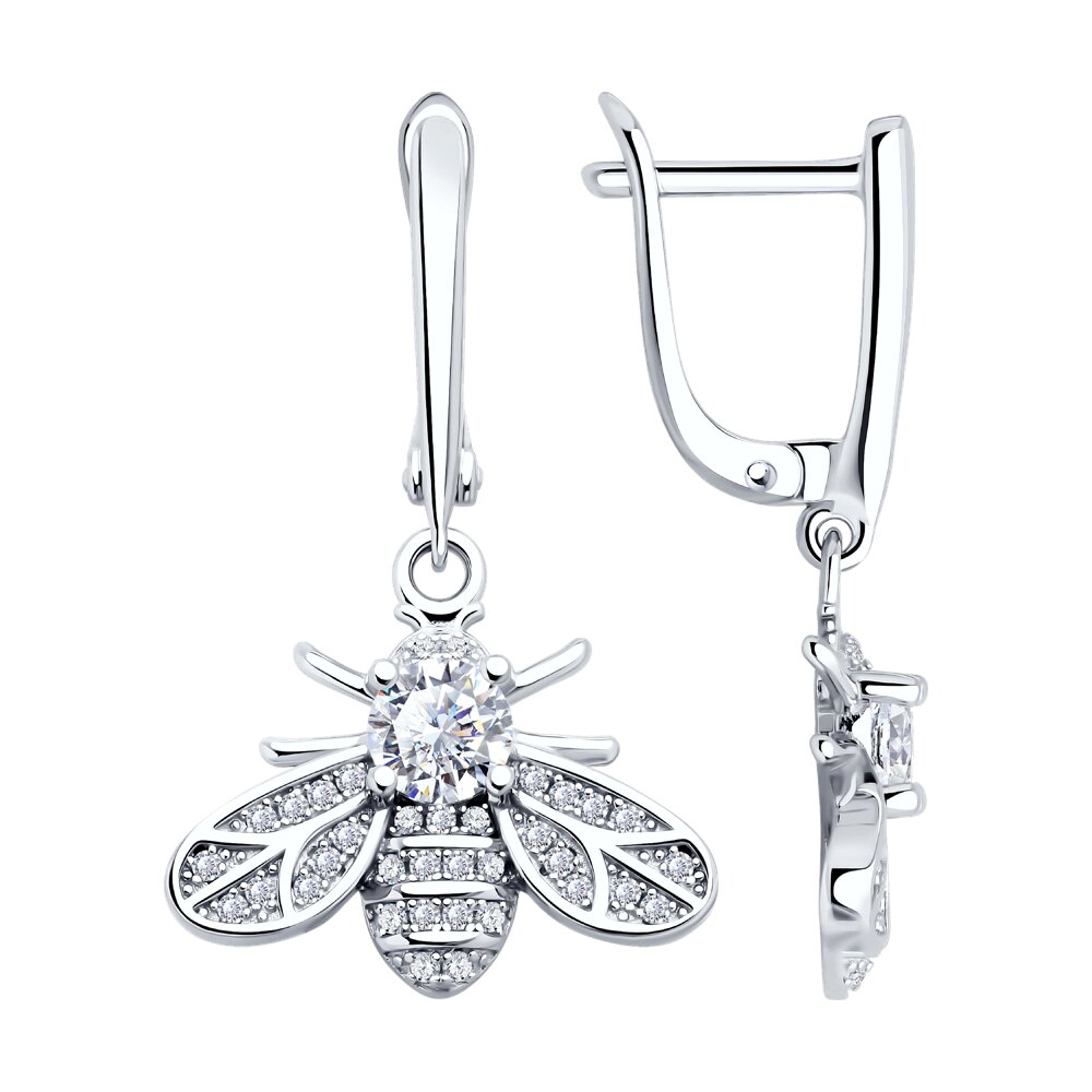 

Серьги подвески из серебра SOKOLOV 94026537-91, фианит, 94026537-91