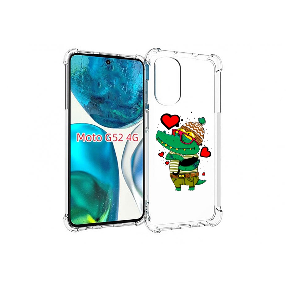 

Чехол MyPads Влюбленный крокодил для Motorola Moto G82 / Moto G52, Прозрачный, Tocco