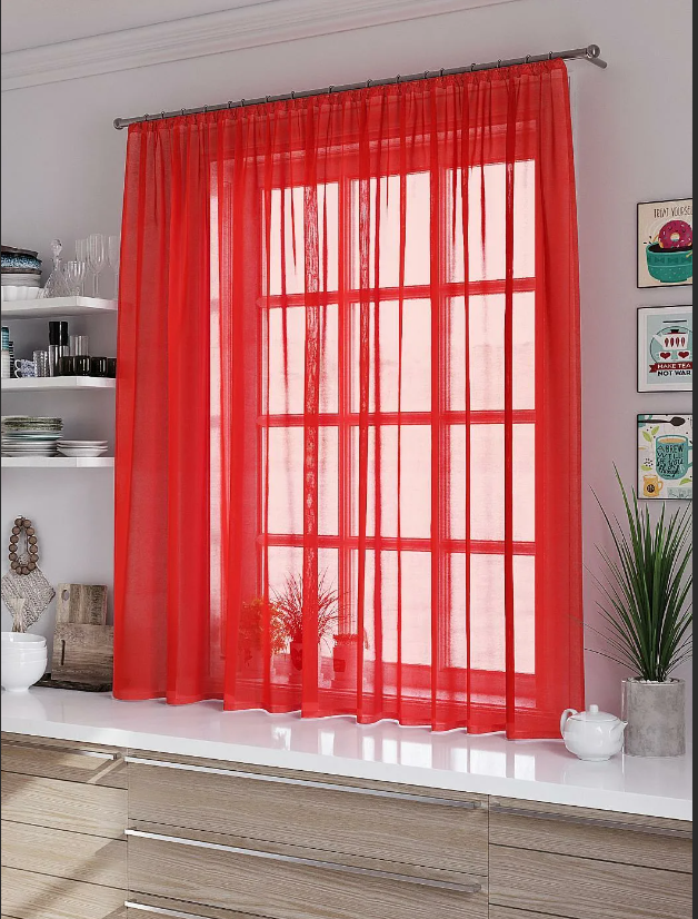 

Тюль Miazzo 600х250 см Красная в гостиную детскую спальню Турция