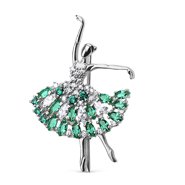 

Брошь из серебра Красносельский Ювелирпром 398702G017Л, фианит, 398702G017Л