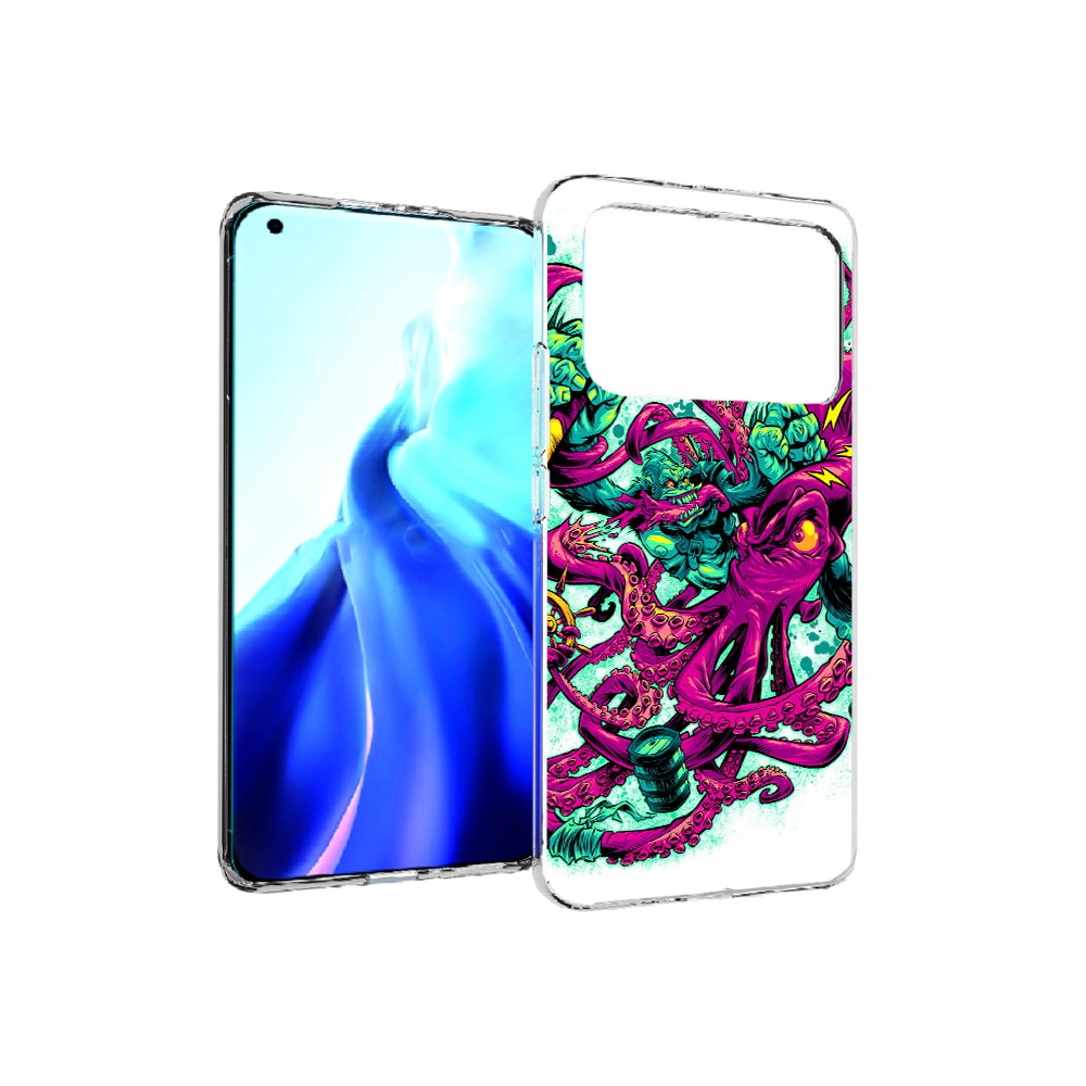 

Чехол MyPads Tocco для Xiaomi Mi 11 Ultra фиолетовый кракен (PT160500.261.657), Прозрачный, Tocco