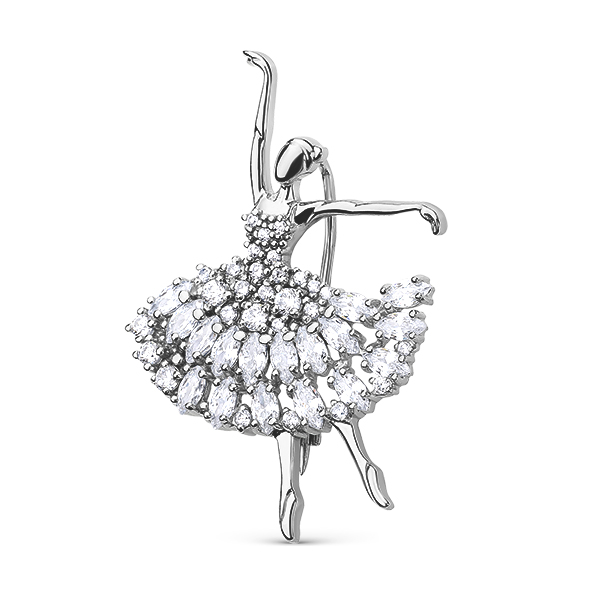 

Брошь из серебра Красносельский Ювелирпром 320702G017Л, фианит, 320702G017Л