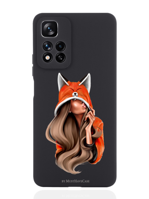 

Чехол MustHaveCase для Xiaomi Redmi Note 11 Pro Plus 5G Лисичка черный, Оранжевый;черный