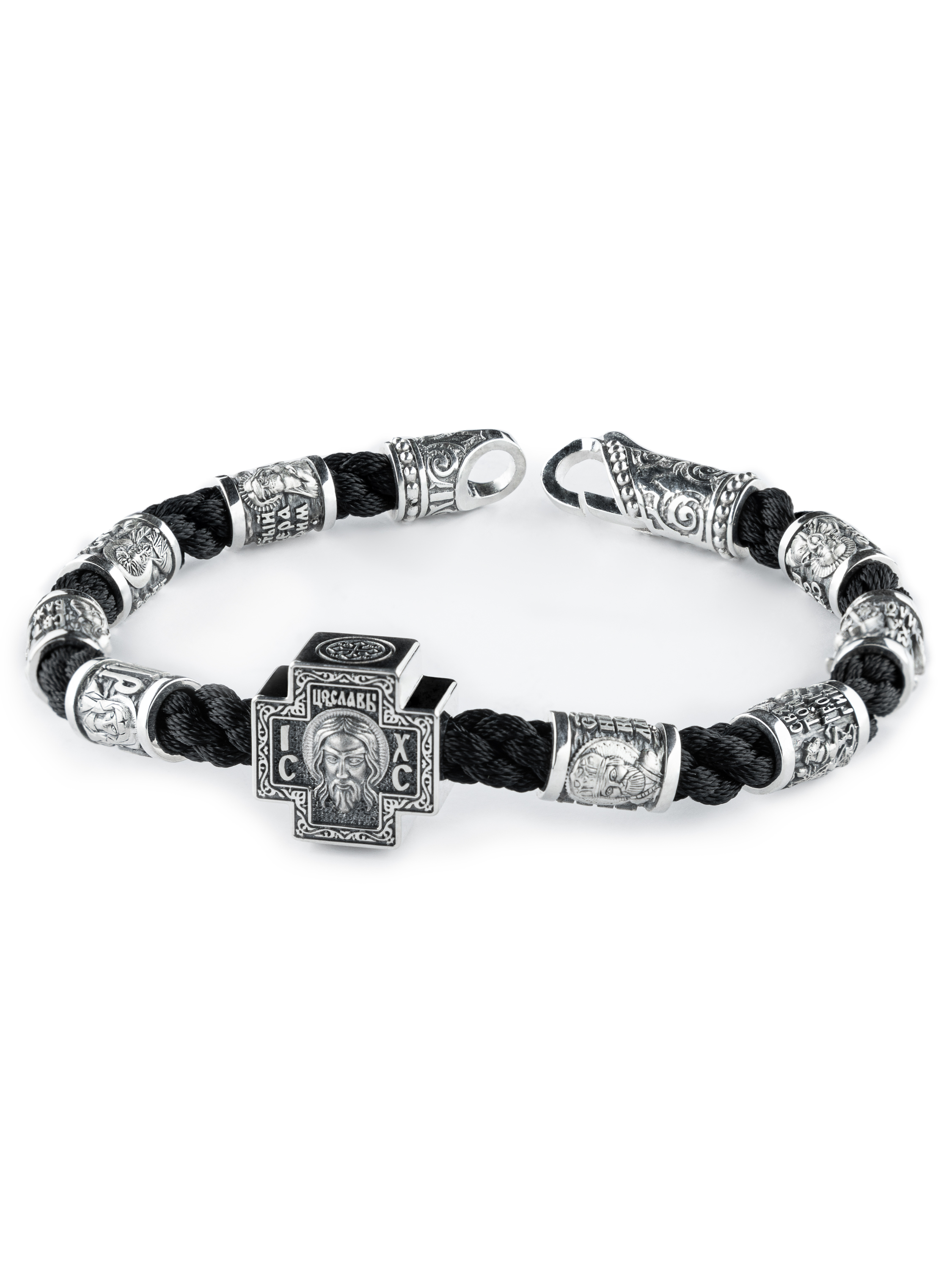 

Браслет из серебра и текстиля р. GRIGORIAN JEWELLERY Спаси и сохрани/крест, Спаси и сохрани/крест