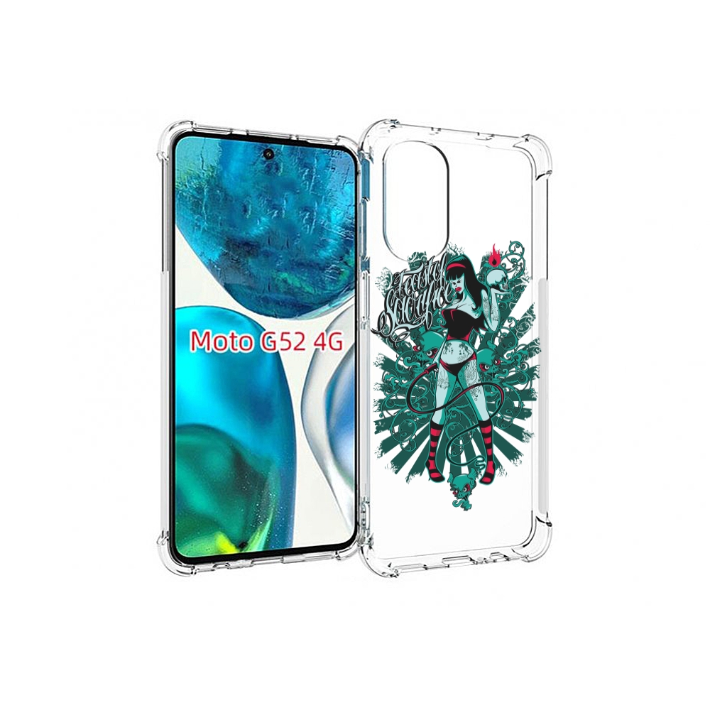 

Чехол MyPads нарисованная девушка в татуировках для Motorola Moto G82 / Moto G52, Прозрачный, Tocco
