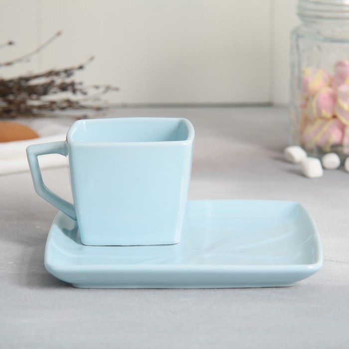 

Чайная пара Дорого внимание "Голубой подарок", 150 мл, блюдце 15,5х15,5 см