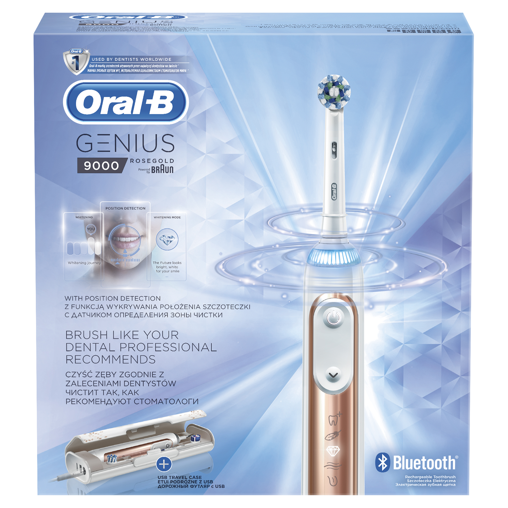 фото Зубная щетка электрическая braun oral-b genius 9000 (d701.545.6xc) rose gold