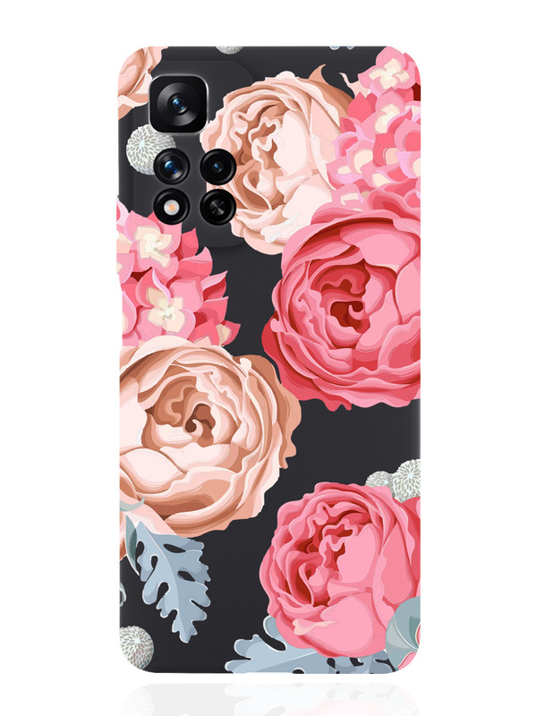 

Чехол MustHaveCase для Xiaomi Redmi Note 11 Pro Plus 5G Пионы черный, Розовый