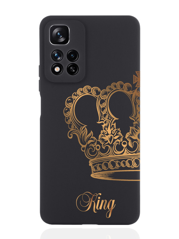 

Чехол MustHaveCase для Xiaomi Redmi Note 11 Pro Plus 5G Парный чехол корона King черный, Черный;золотистый