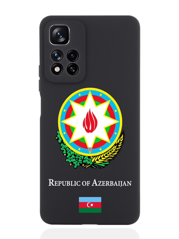 

Чехол SignumCase для Xiaomi Redmi Note 11 Pro Plus 5G Герб Азербайджана черный, Разноцветный