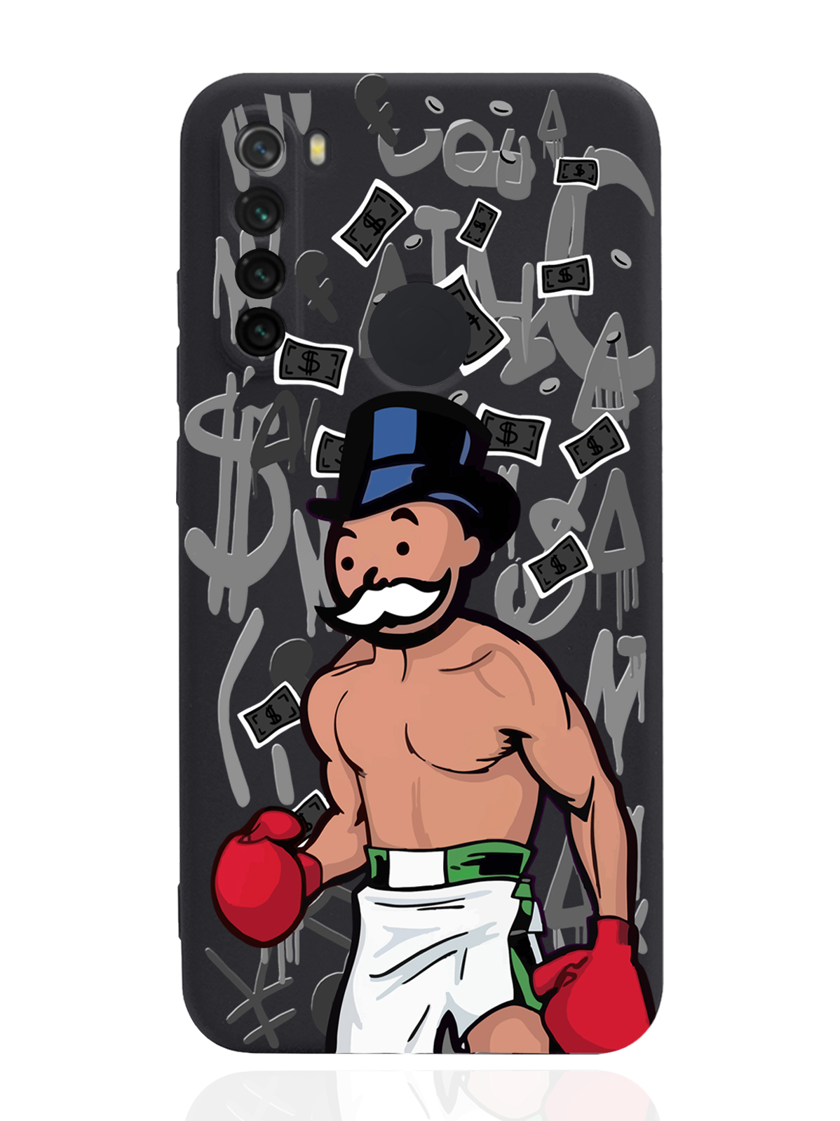 фото Чехол musthavecase для xiaomi redmi note 8 monopoly boxing монополия боксер черный