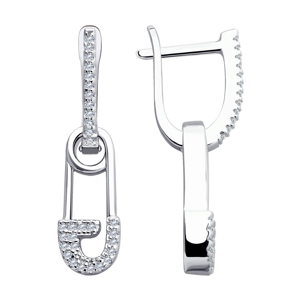 

Серьги подвески из серебра SOKOLOV 94026540-91, фианит, 94026540-91