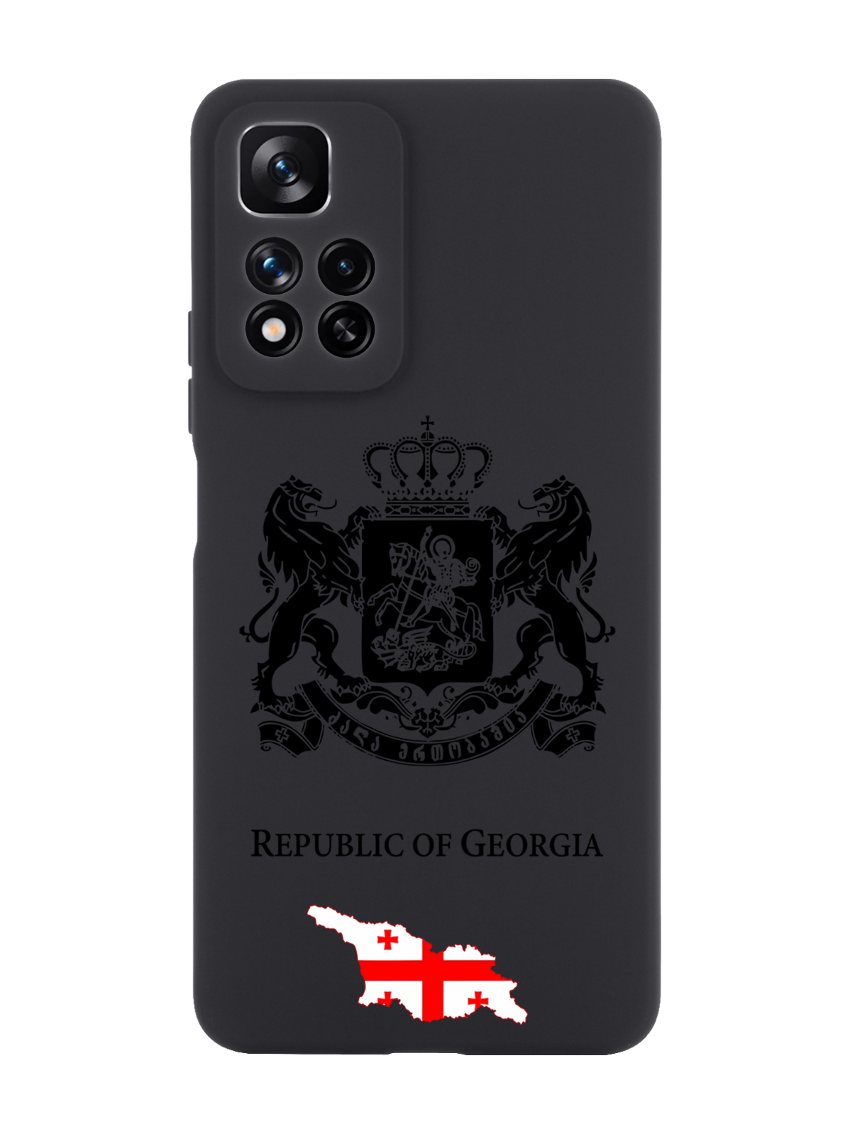 фото Чехол signumcase для xiaomi redmi note 11 pro+ черный лаковый герб грузии черный