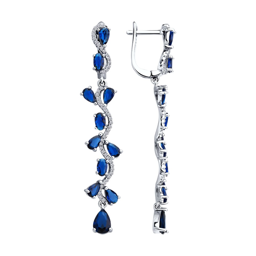

Серьги подвески из серебра SOKOLOV 94026545-91, фианит, 94026545-91