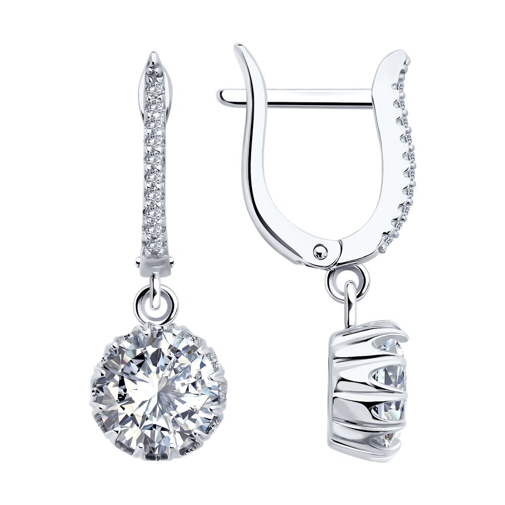

Серьги подвески из серебра SOKOLOV 94026546-91, фианит, 94026546-91