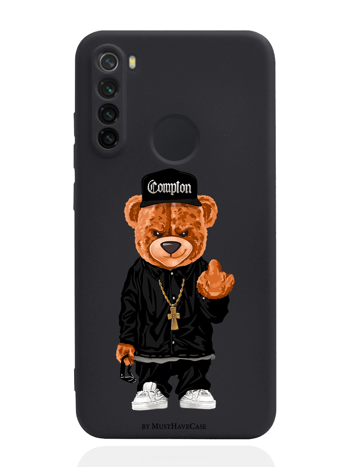 

Чехол MustHaveCase для Xiaomi Redmi Note 8 Мишка Compton черный, Коричневый;черный;белый