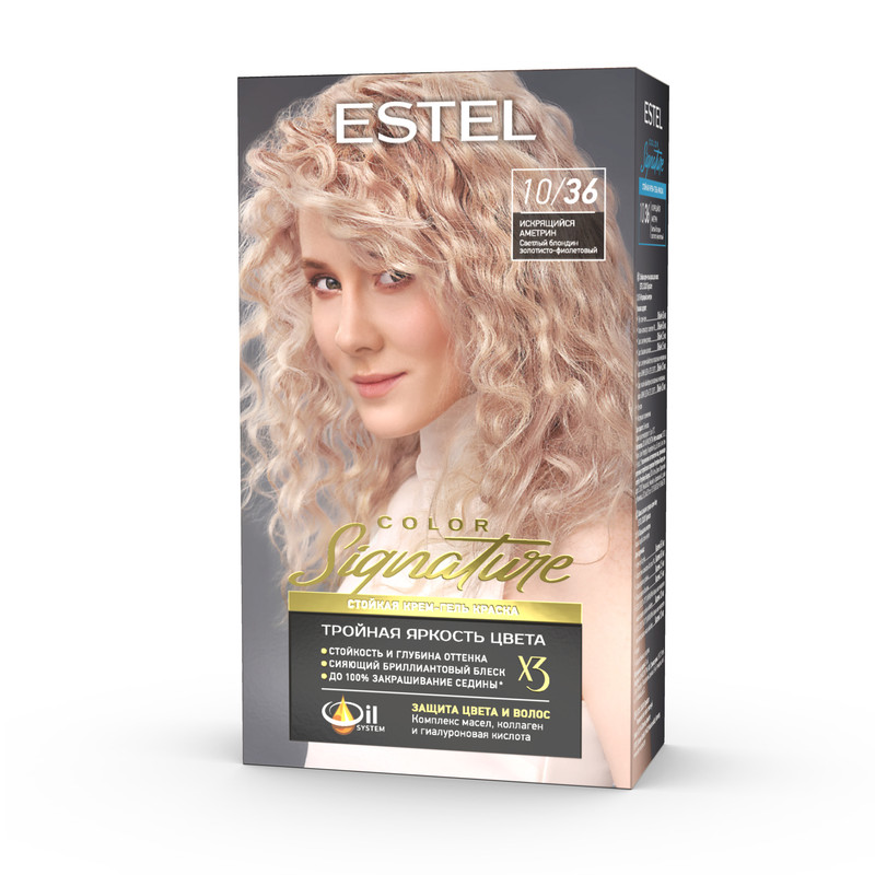 Крем-гель краска для волос Estel Signature 10/36 искрящийся аметрин краска гель для волос estel quality color 132 тон шоколадно коричневый