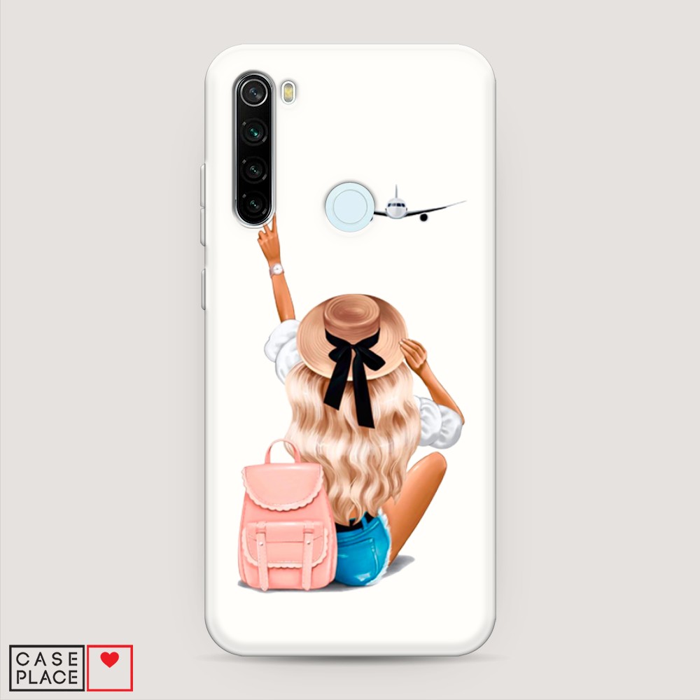 фото Матовый силиконовый чехол "автостопом самолетом" на xiaomi redmi note 8t awog