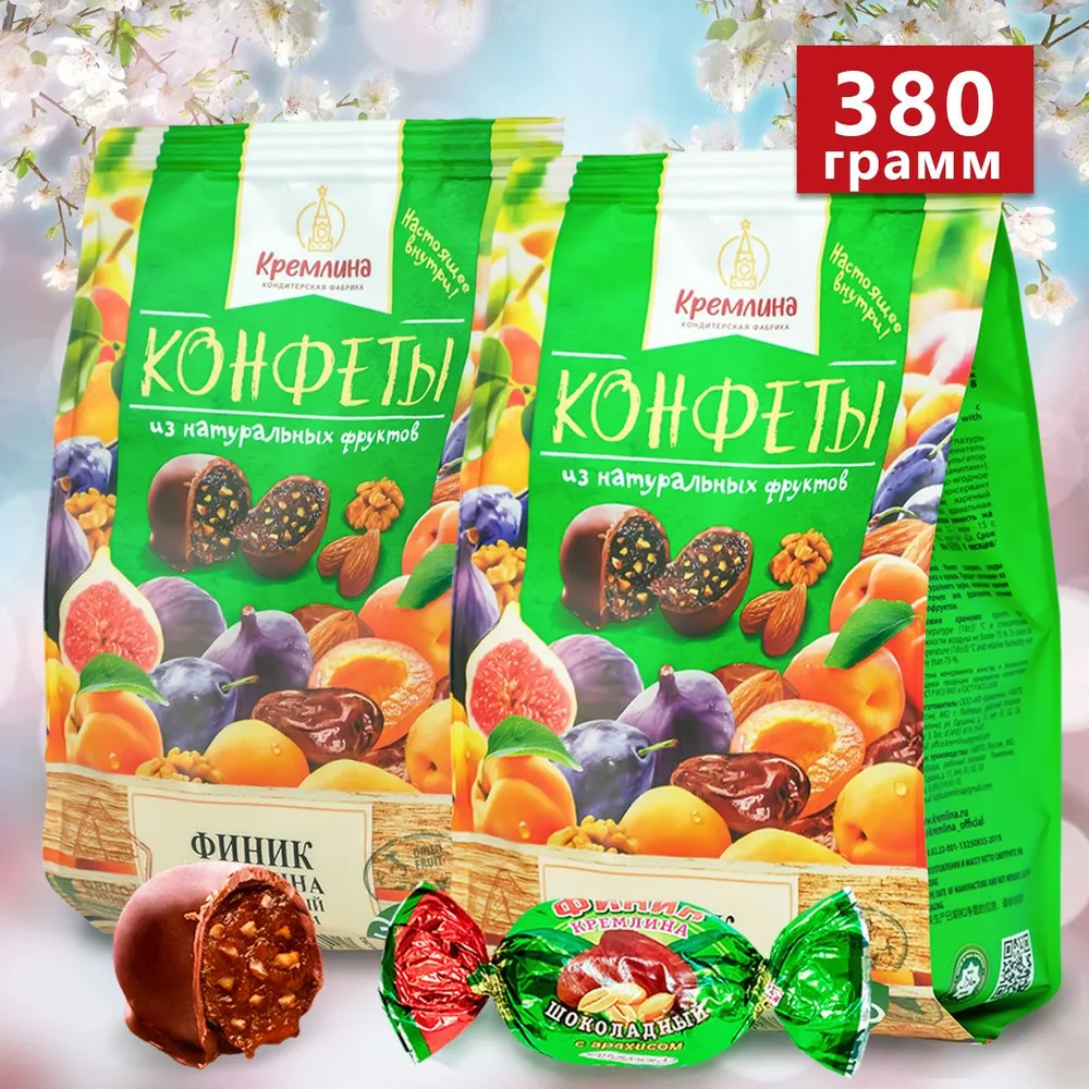 

Конфеты "Финик Кремлина шоколадный с арахисом" п/п 2 шт по 190 г, Ассорти 6