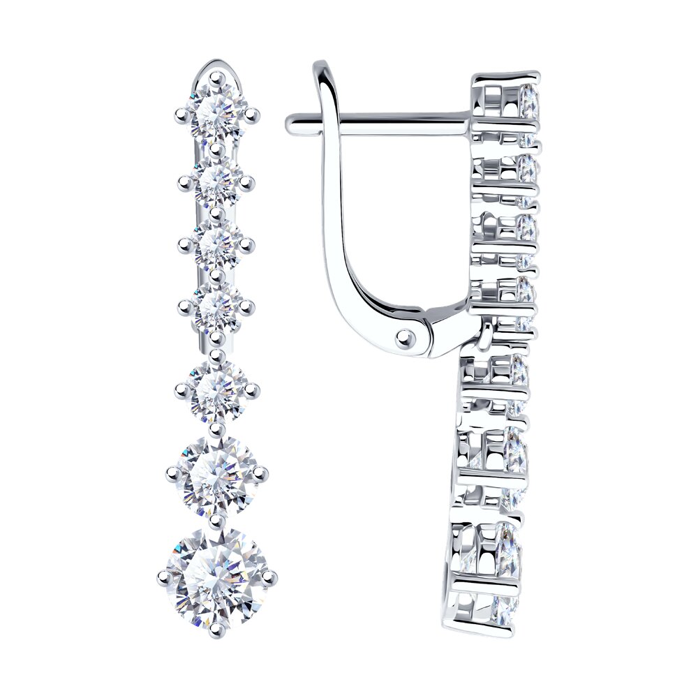 

Серьги подвески из серебра SOKOLOV 94026551-91, фианит, 94026551-91