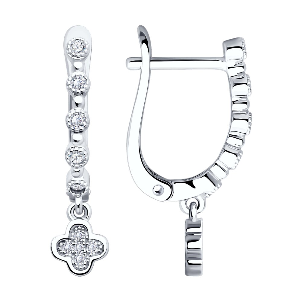 

Серьги подвески из серебра SOKOLOV 94026552-91, фианит, 94026552-91