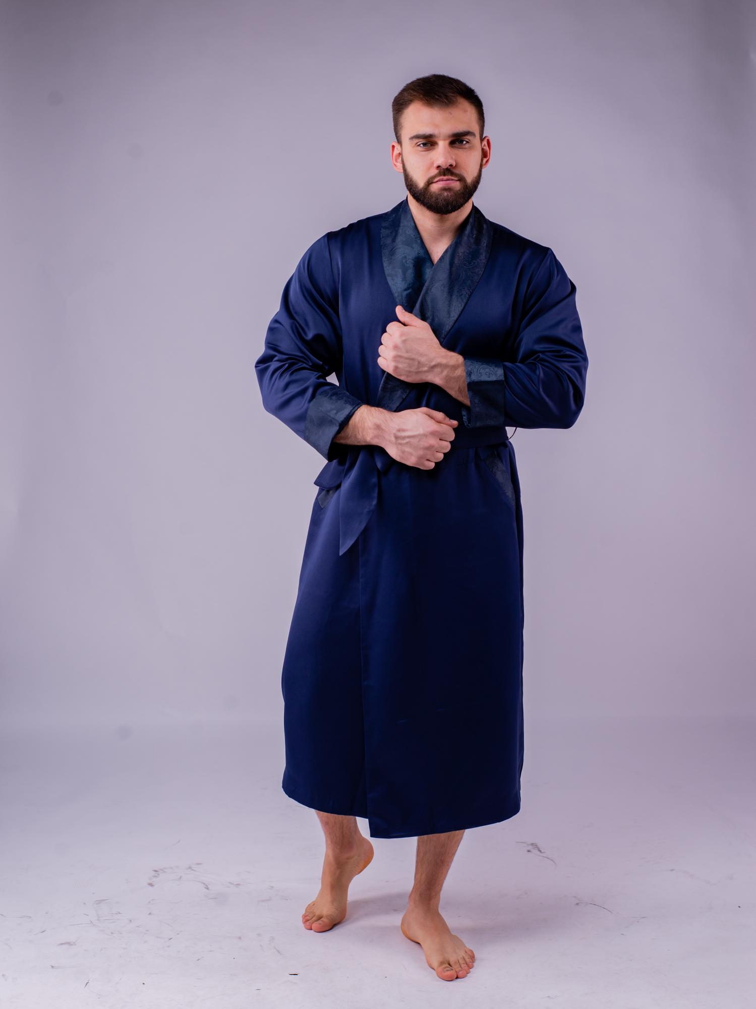 Домашний халат мужской Малиновые Сны XALBL синий 48 RU
