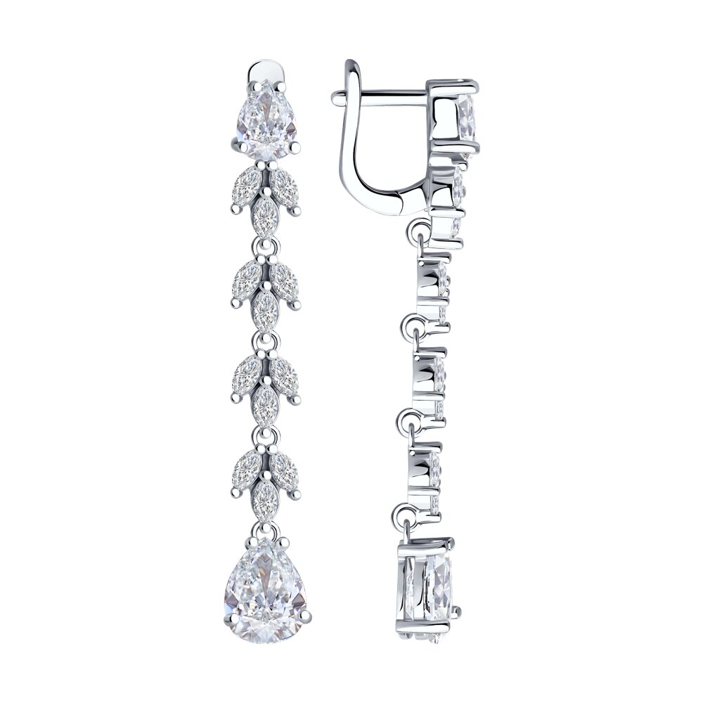 

Серьги подвески из серебра SOKOLOV 94026557-91, фианит, 94026557-91