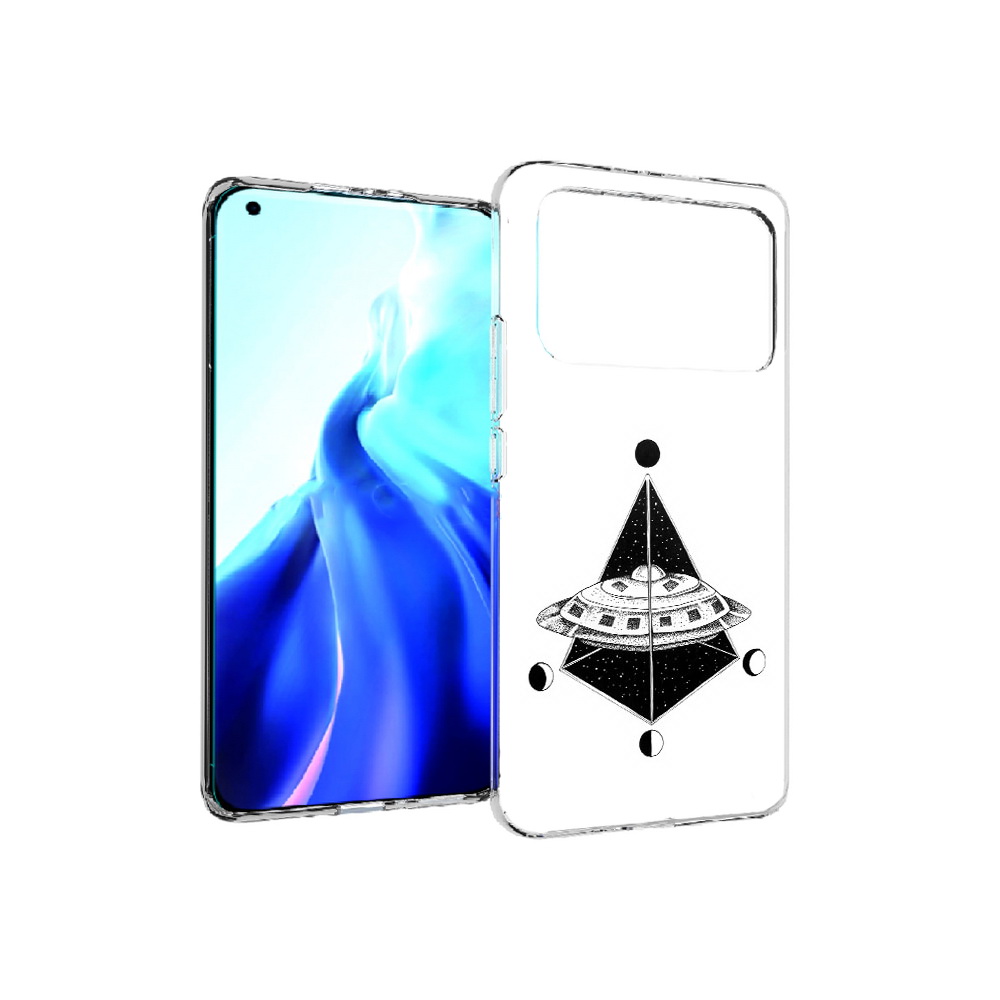 

Чехол MyPads Tocco для Xiaomi Mi 11 Ultra черно белая летающая тарелка (PT160500.261.679), Прозрачный, Tocco
