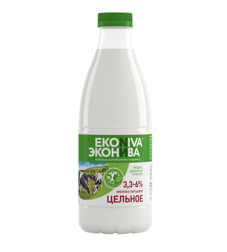 Молоко ЭкоНива пастеризованное 3,3-6%, 1 л