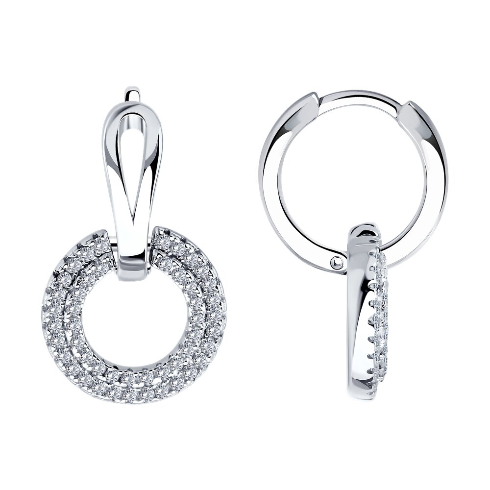 

Серьги подвески из серебра SOKOLOV 94026564-91, фианит, 94026564-91