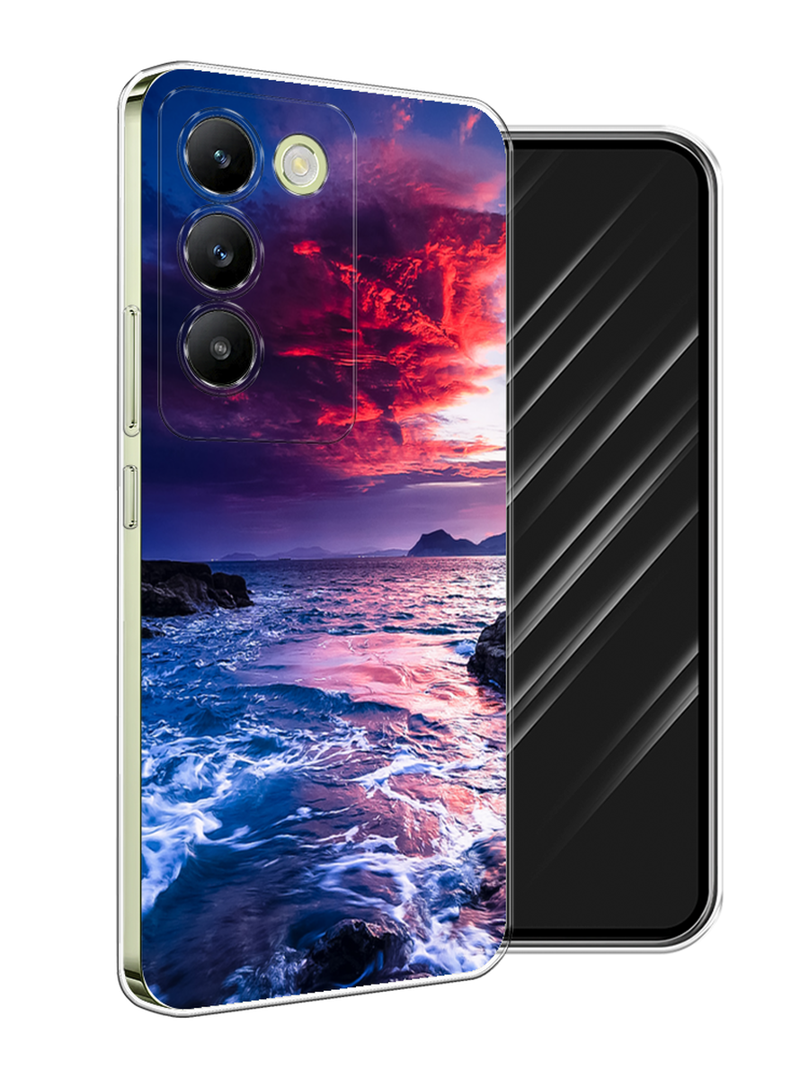 

Чехол Awog на Vivo V30 Lite 4G/Y100 4G/T3 5G/V30 SE 5G "Волны 1", Розовый;синий, 2611050-1