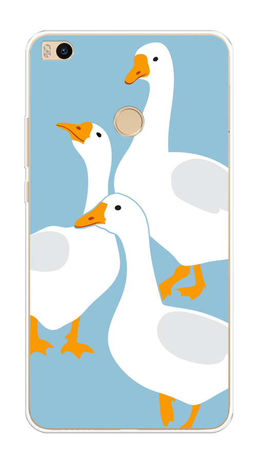 

Чехол на Xiaomi Mi Max 2 "Гусиное трио", Голубой;белый;серый;желтый, 32150-1