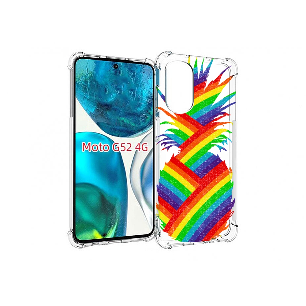 

Чехол MyPads радужный ананас для Motorola Moto G82 / Moto G52, Прозрачный, Tocco