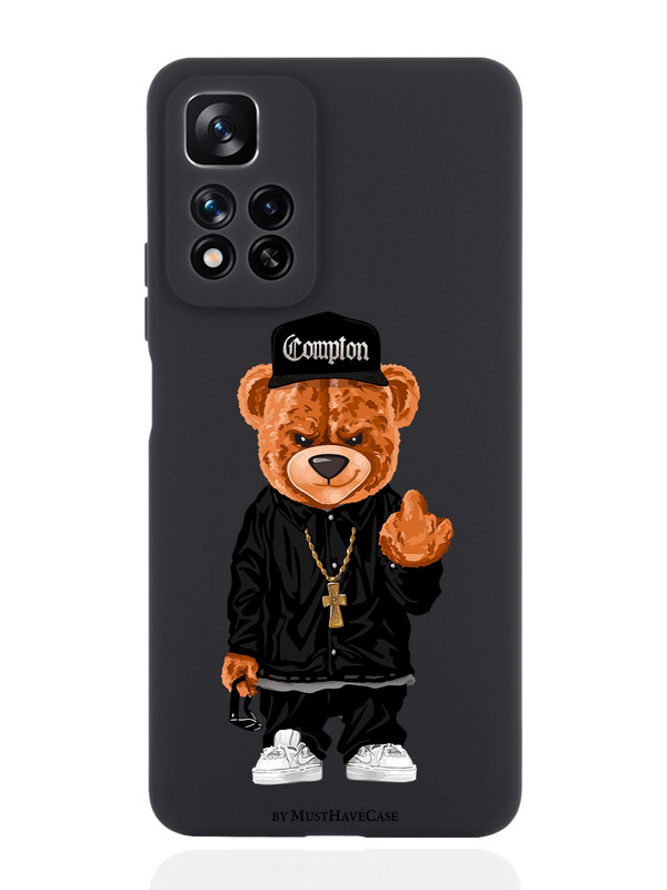 

Чехол MustHaveCase для Xiaomi Redmi Note 11 Pro Plus 5G Мишка Compton черный, Коричневый;черный;белый