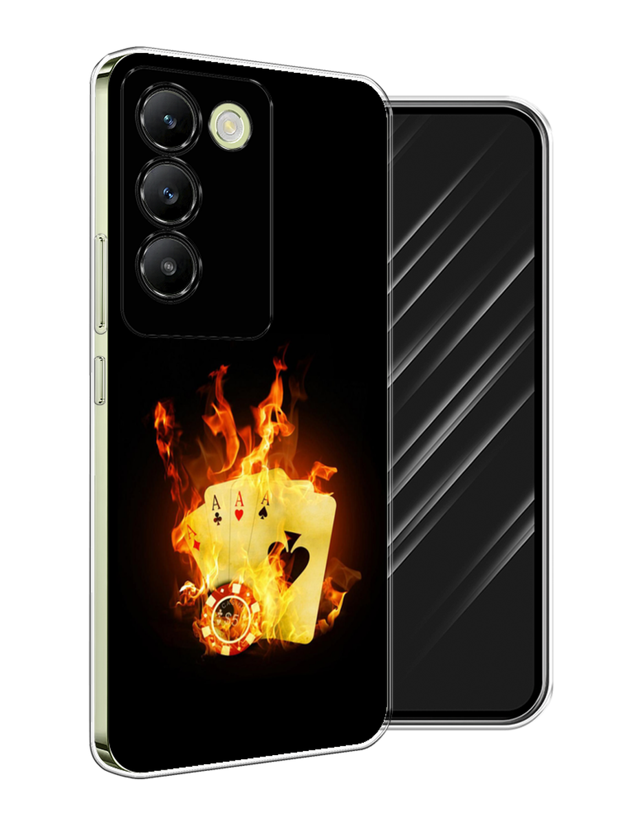 

Чехол Awog на Vivo V30 Lite 4G/Y100 4G/T3 5G/V30 SE 5G "Горящие карты", Черный;оранжевый, 2611050-1